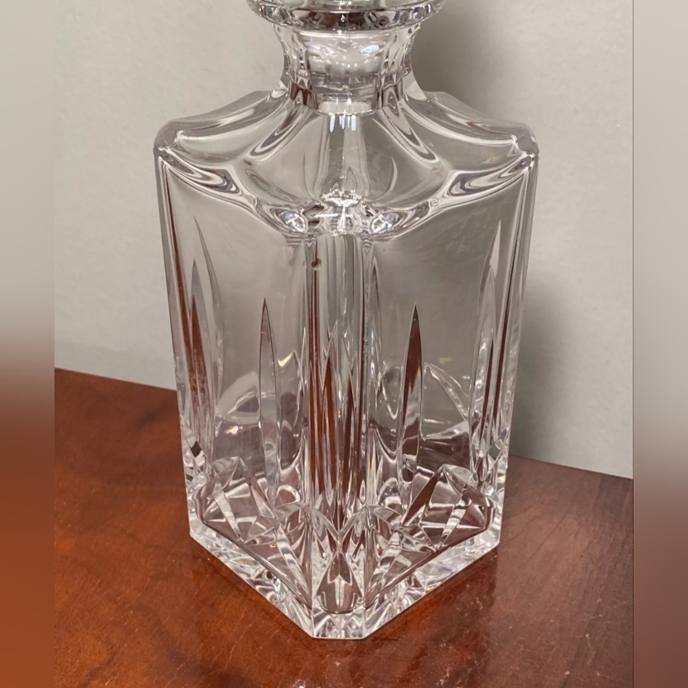 Vintage Signed ATLANTIS "Miguel" Genuine Hand Blown Crystal 10" Square Decanter - Picture 6 of 13